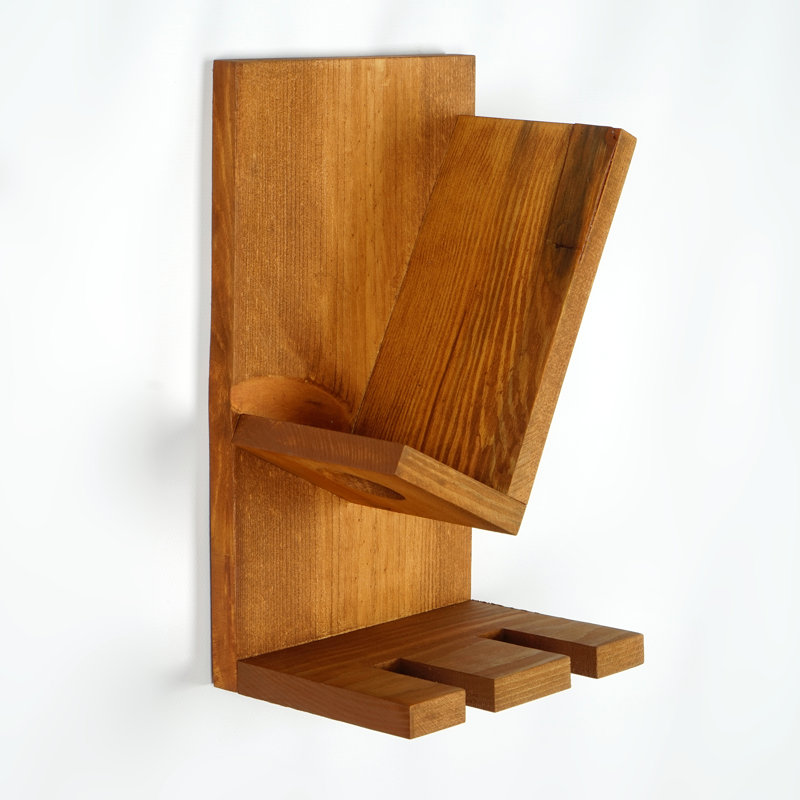 Solid Wood Wall Mounted Wine Glass Rack, Cherry