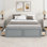 Structure de lit plateforme en bois avec 6 tiroirs, gris