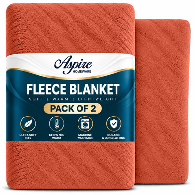Aspire Homeware Rust Fleece Blanket
