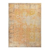 Distressed Homage Hand Knotted Wool Geometric Area Rug