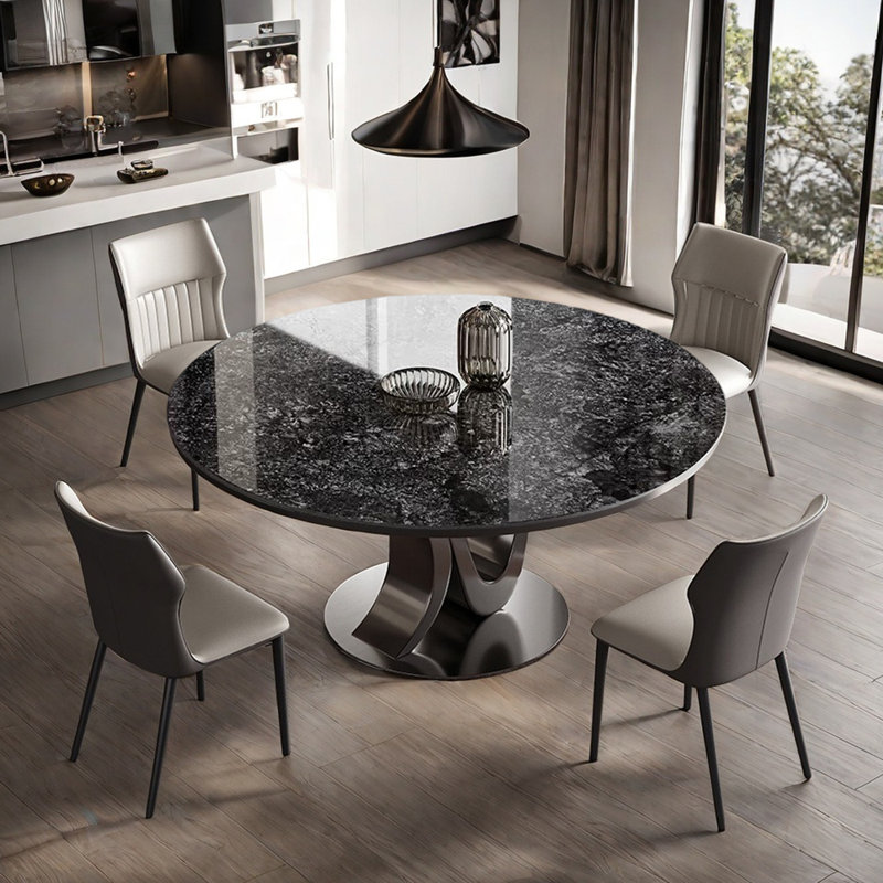 Ensemble de table de salle à manger de style italien, Noir, noir, noir, noir, H 29,5 po x L 47,2 po x l 47,2 po