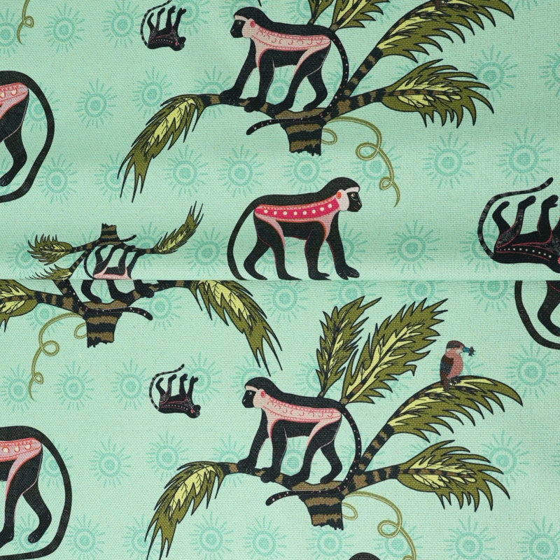 Monkey Palm Heavyweight Linen Fabric, Oasis
