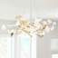 Ceramic Ginkgo Leaves Chandelier Lighting D39"