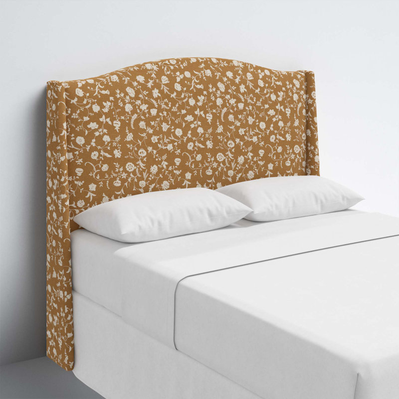 Vasiliy Upholstered Headboard, Full/Double, Cotton Floral Brown
