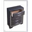 Commode élégante en placage de bois noir avec cinq tiroirs spacieux pour un rangement efficace et une esthétique moderne