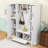 Elegant Rustic Hall Tree with Seating, Adjustable Storage Shelves and Hooks-308740621