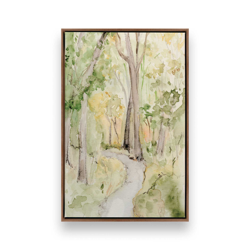 «Sunlit Country Path II» par Victoria Barnes, reproduction d'art, H 32 po x l 24 po, Impression encadrée sans passe-partout