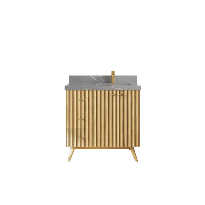 Izzat 36'' Single Bathroom Vanity with Quartz Top