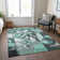 Machine Washable Indoor/Outdoor Xhevrie Teal Rug