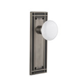 Mission Plate with White Porcelain Door Knob