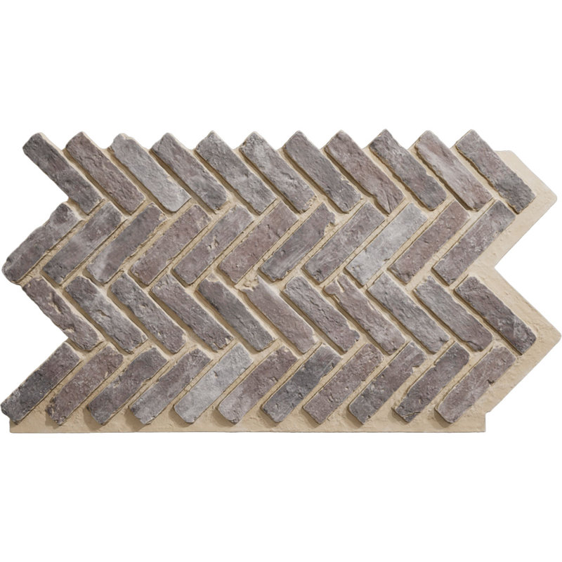 Panneau de fausses briques à chevrons EverStone, l 46 1/2 po x H 25 1/4 po x P 1 po, couleur délavé, Lavé à la chaux