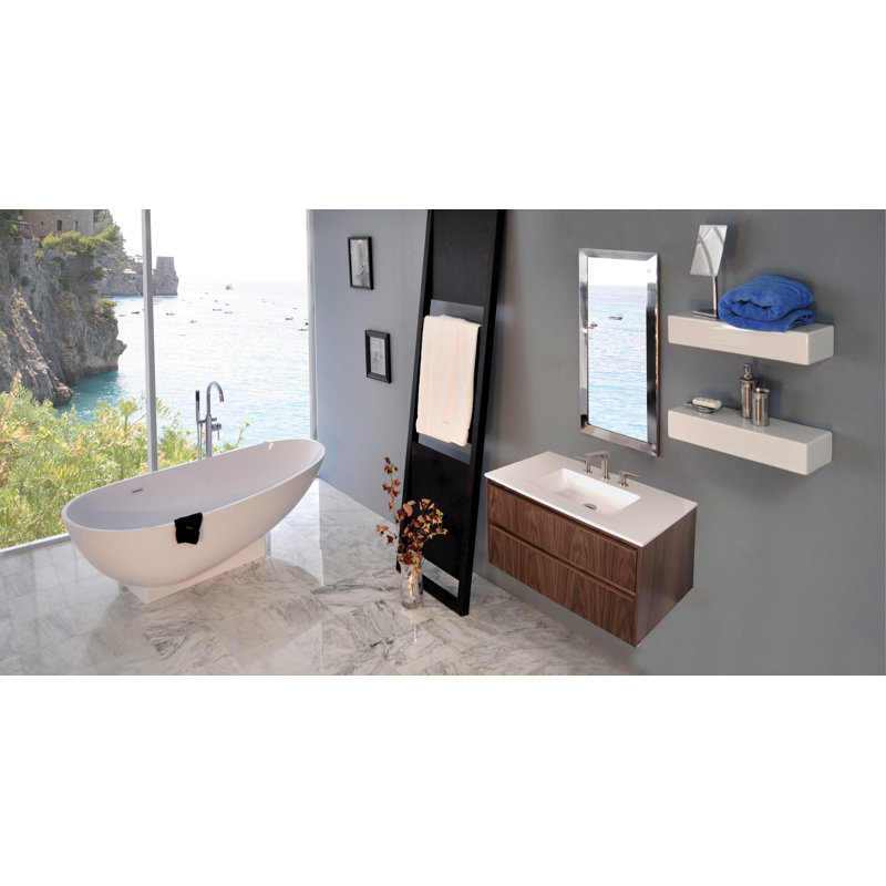 Pronto 47.75'' W Single Bathroom Vanity Base, Natural Walnut