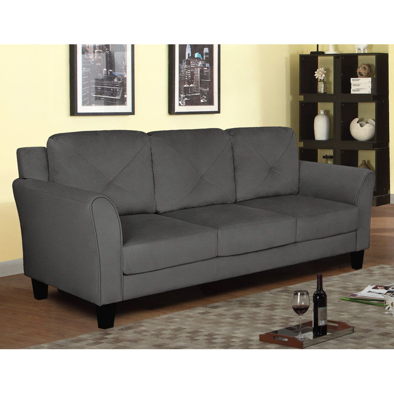 Shola Upholstered 73 " Sofa, Gray Polyester Blend