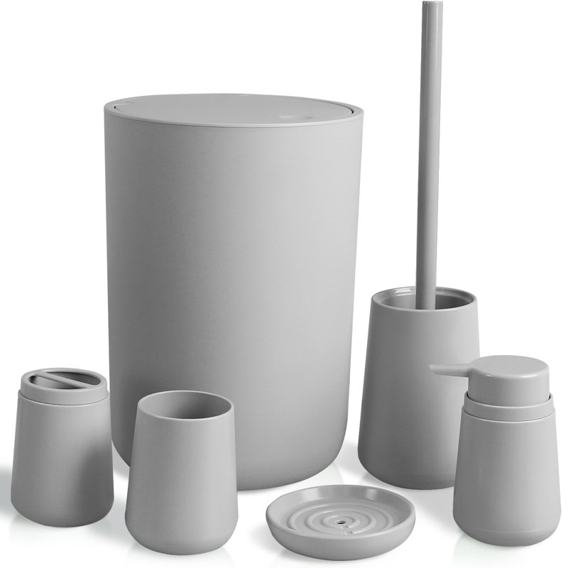 Ensemble d'accessoires de salle de bain Denitta, Gris