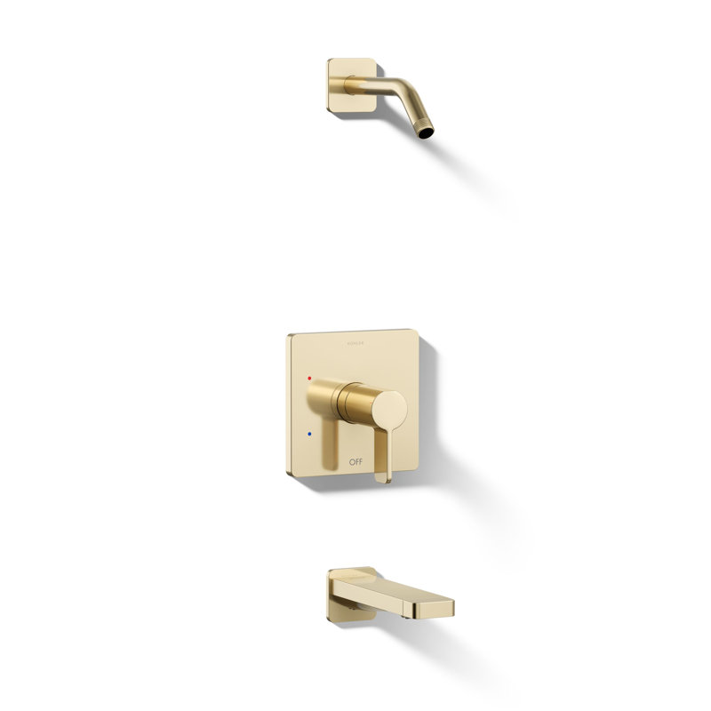 Parallel Bath and Shower Trim Set, Vibrant French Gold