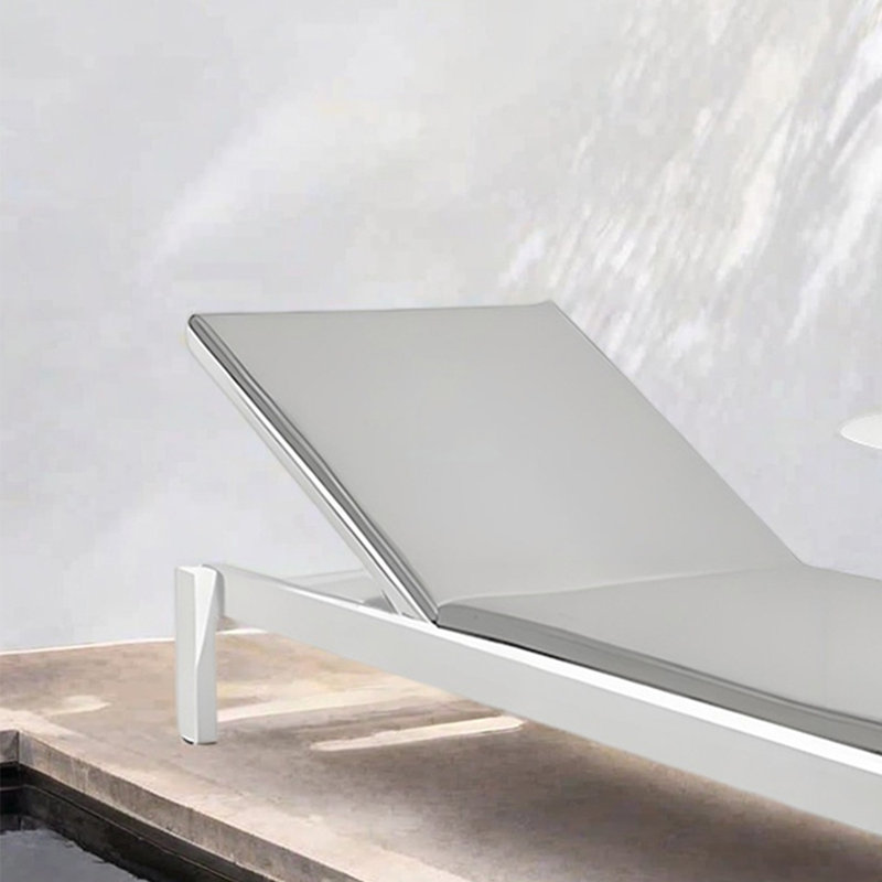Chaise longue pour l'extérieur, Gris, 2, Blanc