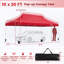 Abri pliant instantané 3 x 6 m (10 x 20 pi) avec 3 hauteurs ajustables, rouge