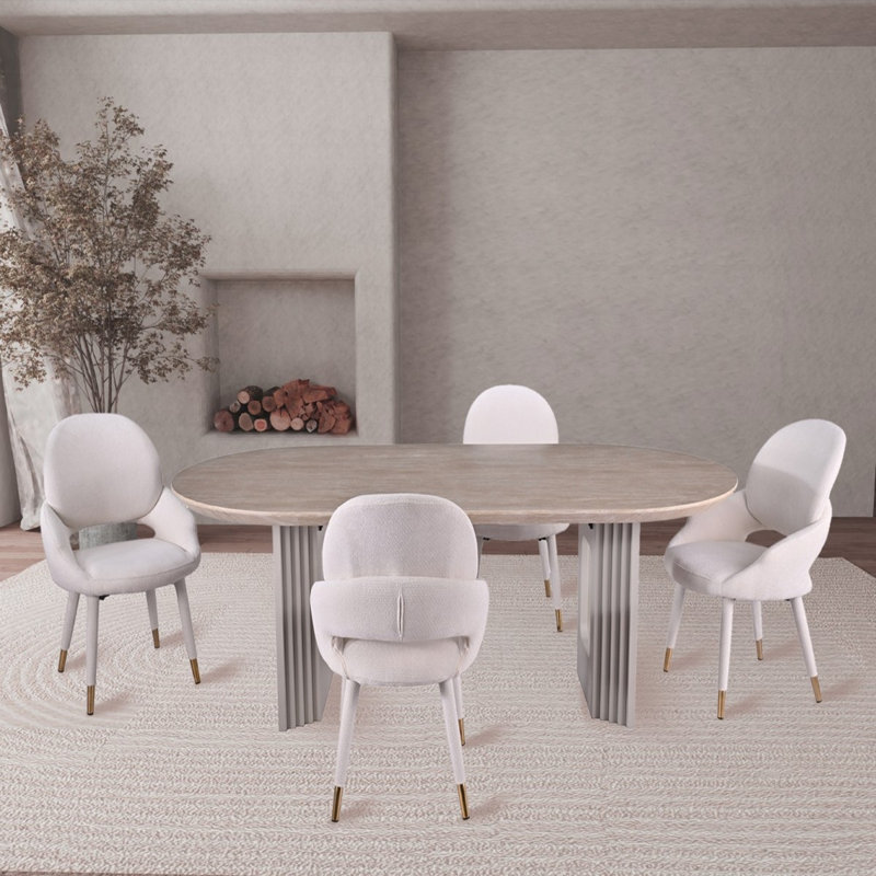 Ensemble de salle à manger Bode, beige, 5