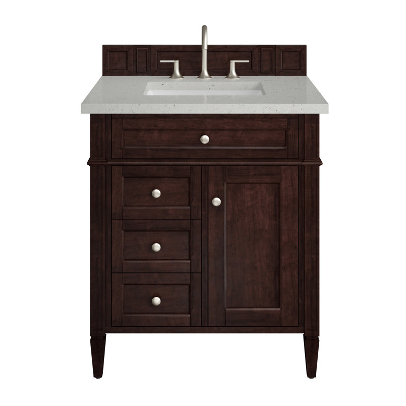 Brittany 30 in. Single Vanity, Burnished Mahogany, Lime Delight, 8" Widespread