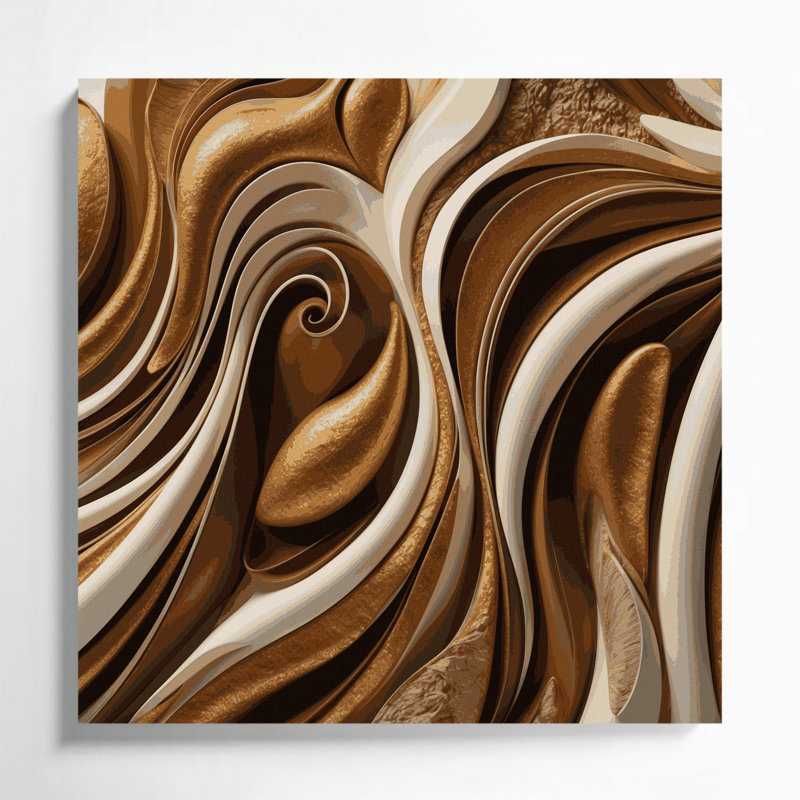 Biomorphic Abstraction 79 Brown Canvas Wall Art, 12" H x 12" W