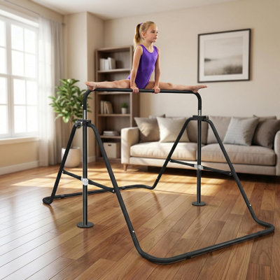 Barre de gymnastique pliable, barre d'entraînement en acier à hauteur réglable pour la salle de gym à domicile