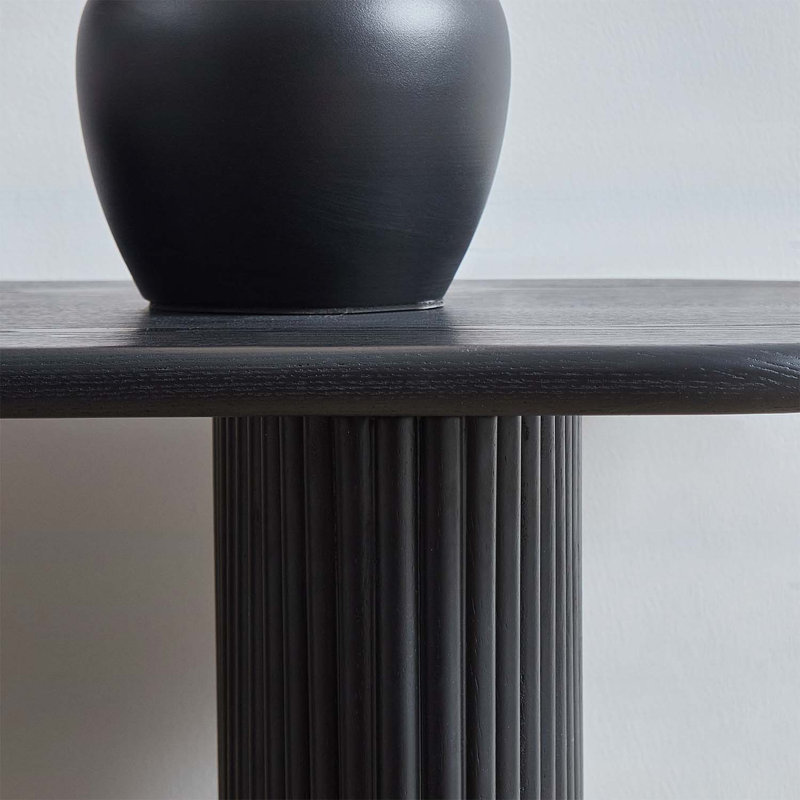 Console moderne avec pieds en acier inoxydable, Noir