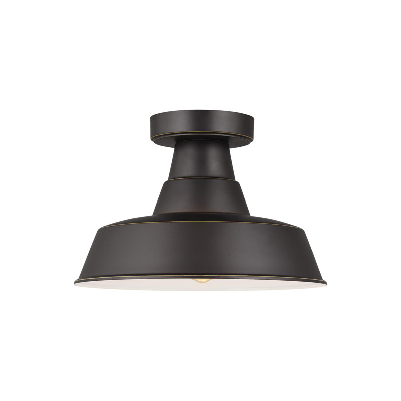 Blakeston 12'' W 1 - Bulb Outdoor Semi Flush Mount, Antique Bronze