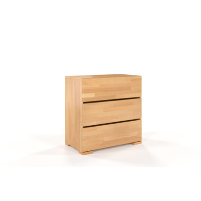 Marchell Solid Wood 80cm W 3 - Drawer Chest of Drawers