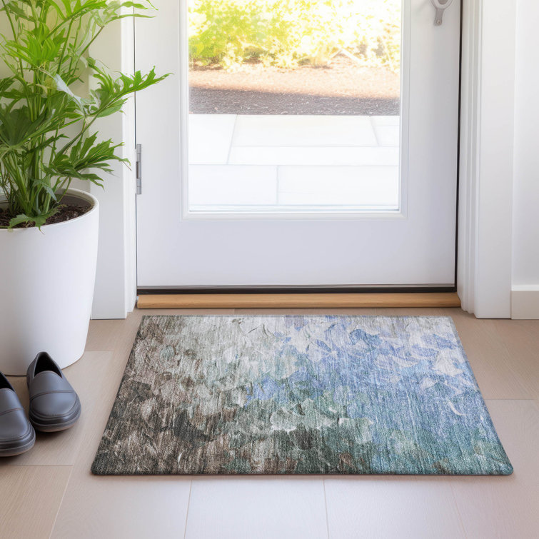 Machine Washable Indoor/Outdoor Cinead ACN1674 Denim Rug