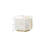 Clover Rhapsody White Leather Cube Side Table with Gold Base – Modern Accent Table -461989033
