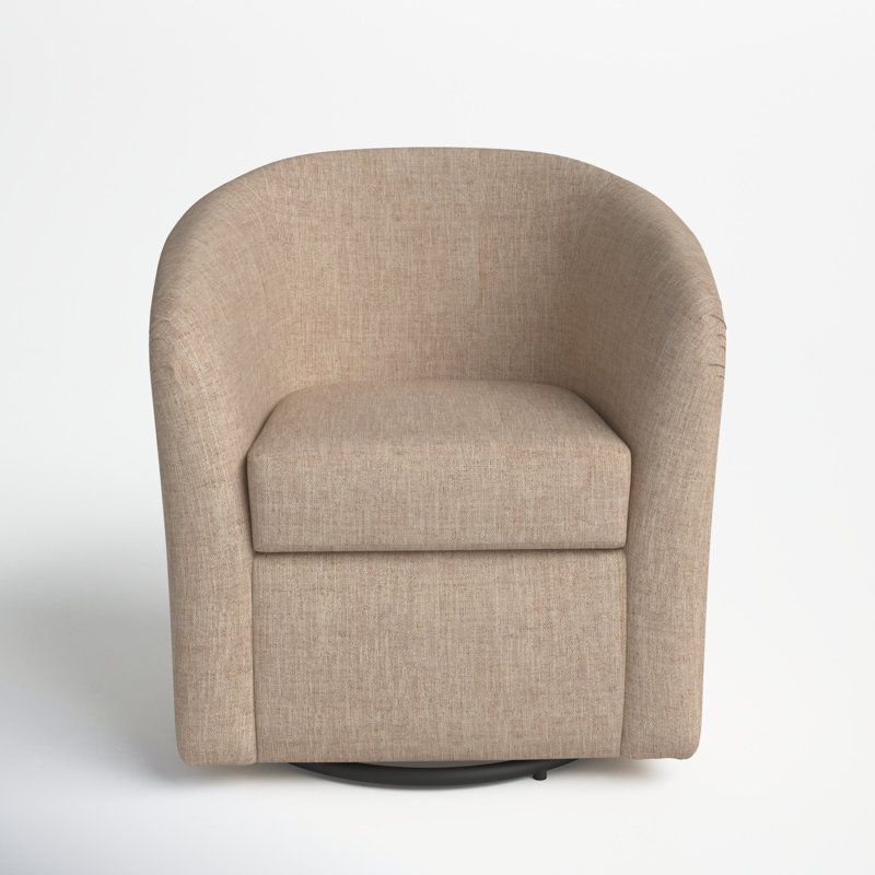 Fauteuil demi-tonneau pivotant en polyester 30,5 po Anrea, Rosé Hapden