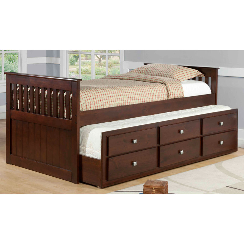 Lit matelot et gigogne en bois massif Hillam de Harriet Bee, Simple, Cappuccino foncé