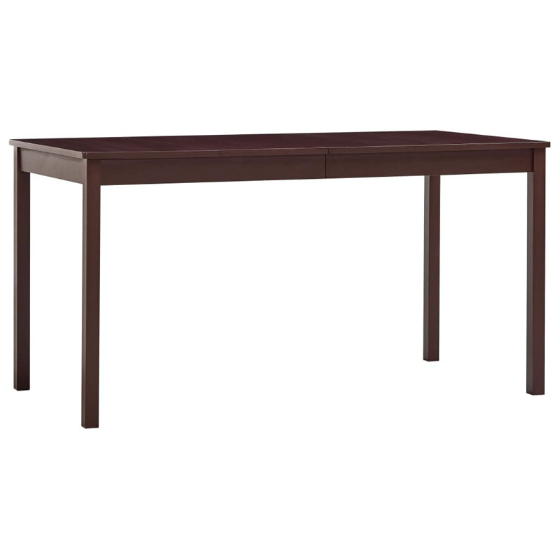 Abana Pine Solid Wood Dining Table, Dark Brown, Dark Brown