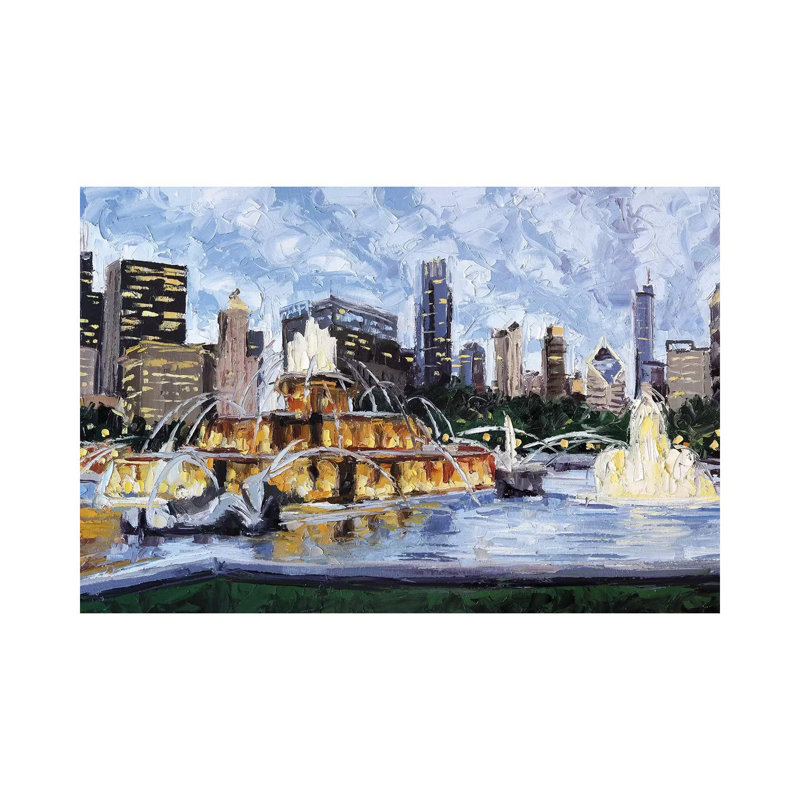 Buckingham Fountain by Roger Disney - Wrapped Canvas Gallery-Wrapped Canvas Giclée, 20.32 cm H x 30.48 cm W