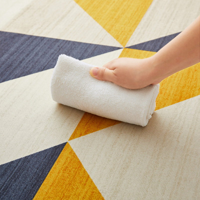 Abstract Machine Printed Shag Area Rug, Rectangle 200 x 290 cm