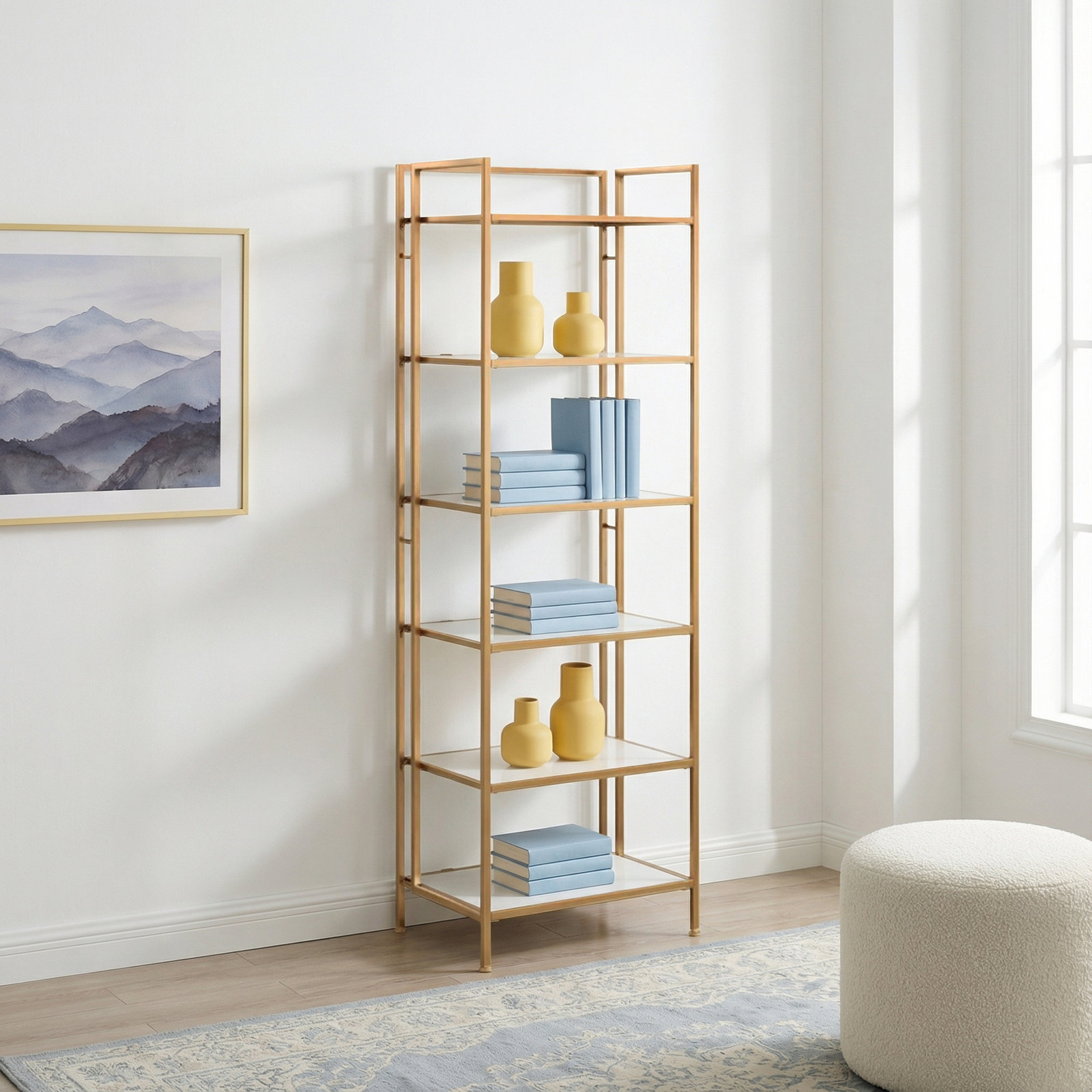 72"H X 23.8"W Chenier Etagere Bookcase