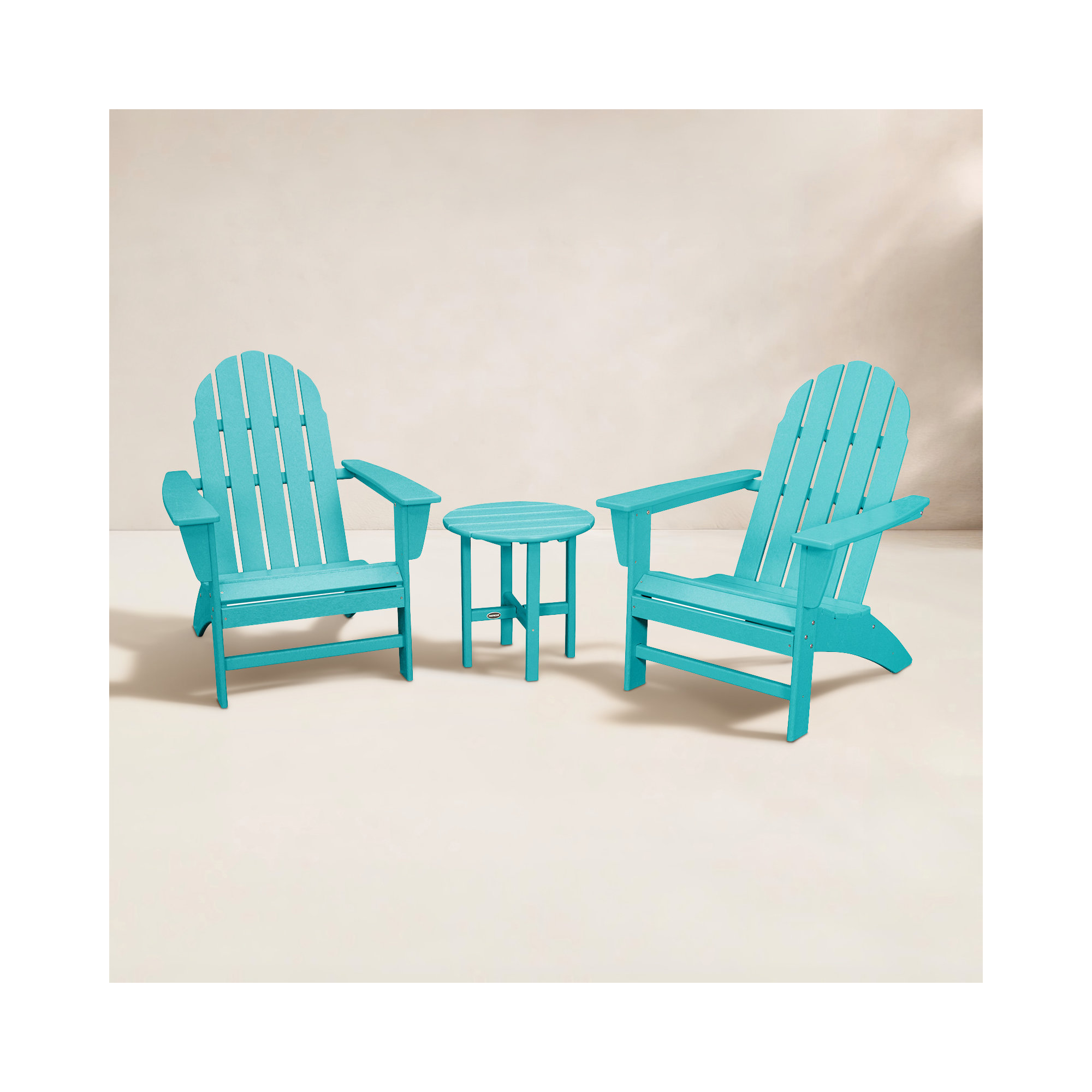 POLYWOOD Classic Folding Adirondack 3-Piece Set, Aruba