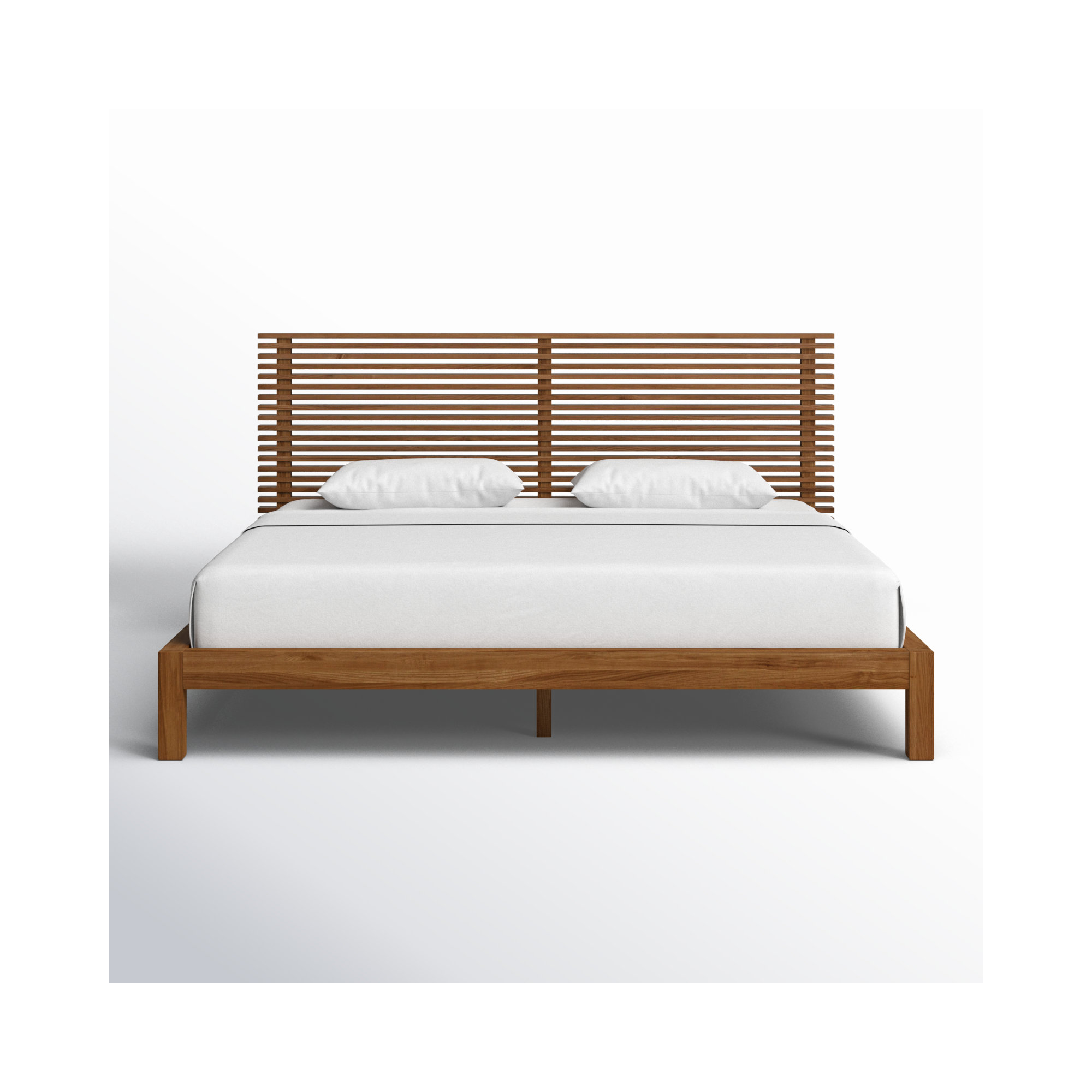 Finnian Solid Wood Bed, Walnut, King