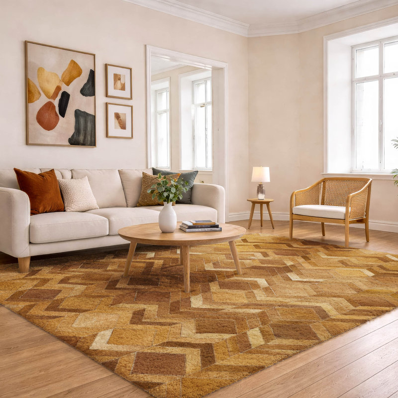 Tapis à chevrons de qualité supérieure lavable à la machine ADS100 Dream Shag, Brun, 5 pi x 7 pi 6 po