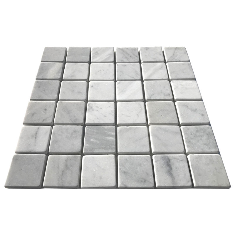 Carreau de mosaïque murale en marbre Carrara 2 "x 2"