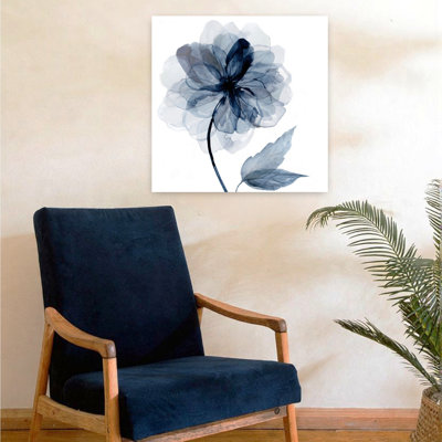 Indigo Bloom I Abstract Delicate Elegant Flower Nature Wall Art