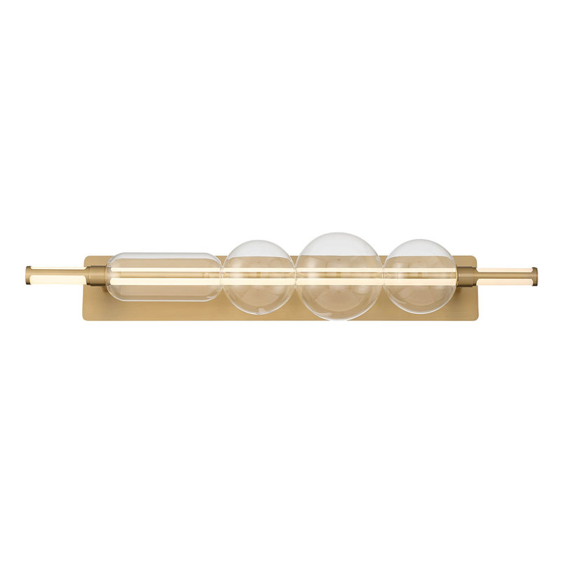 Meuble-lavabo, 40 po, or, verre transparent, Doré