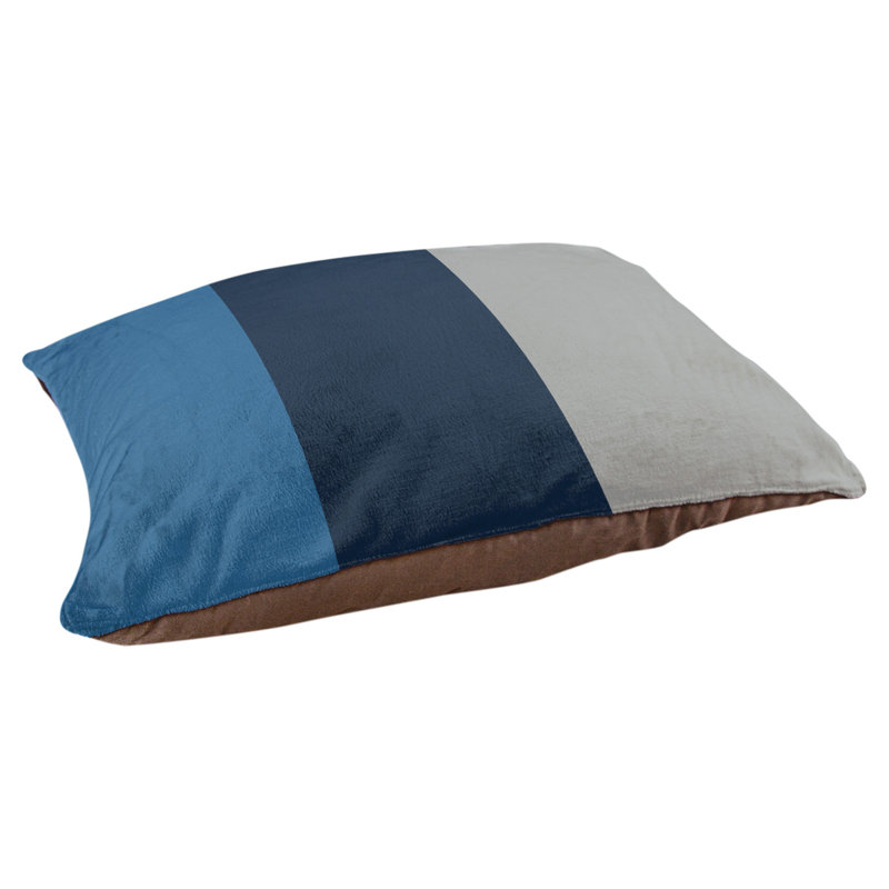Oreiller rectangulaire designer, Grand (L 40 po x l 50 po), Bleu lac / bleu nuit / gris clair de lune