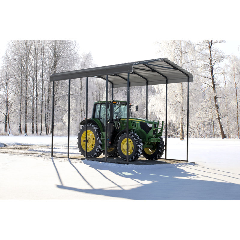 Galvanized Steel Rv Carport, 14X20X14, Charcoal