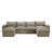 Boneless 6 - Piece Upholstered Chenille Modular Sectional Sofa with Removable Ottoman– Fully Compressed, No Assembly Required-293260422