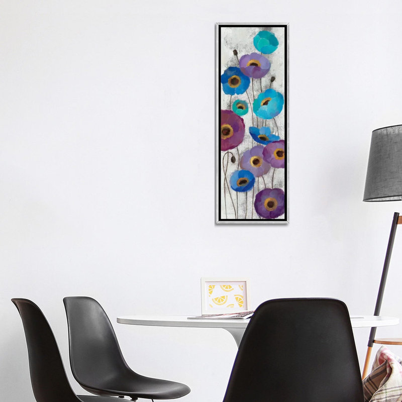 «Bold Anemones Panel II» par Silvia Vassileva, reproduction d'art sur toile, H 48 po x l 16 po x P 1,5 po
