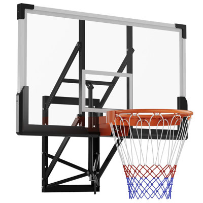 Panier de basketball portatif - panneau de 48 po, 4,92 à 10 pi à ajustement rapide, avec roues pour l'allée, la cour et la cour