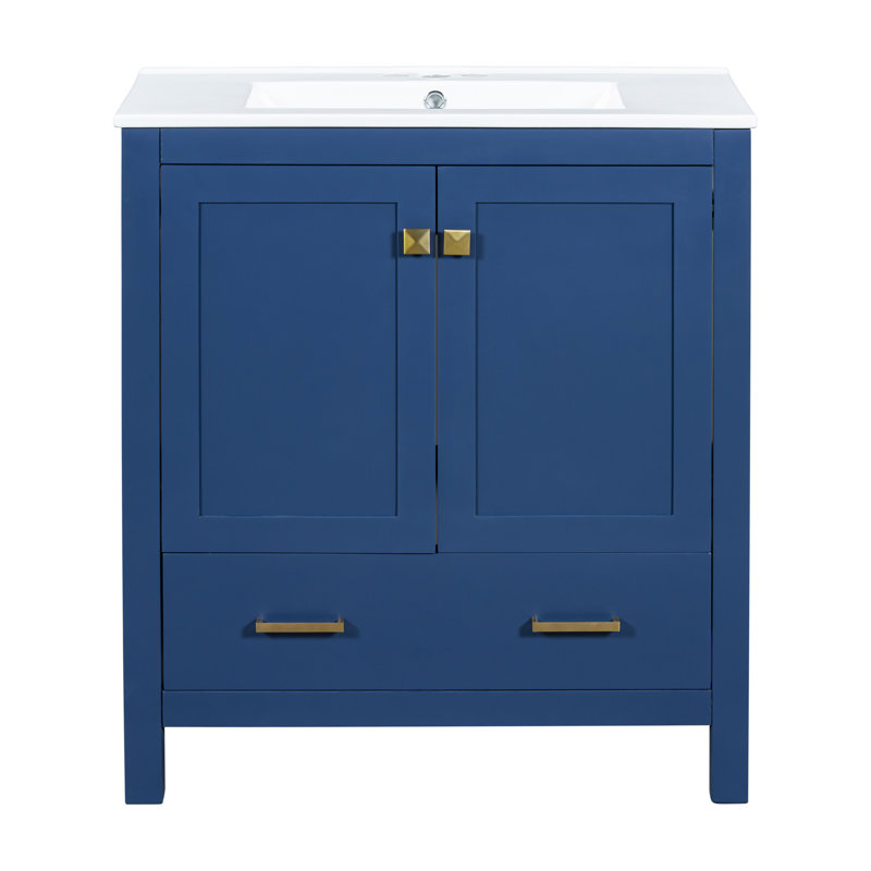 Modern Bathroom Vanity With Spacious Storage And Premium Materials, Blue