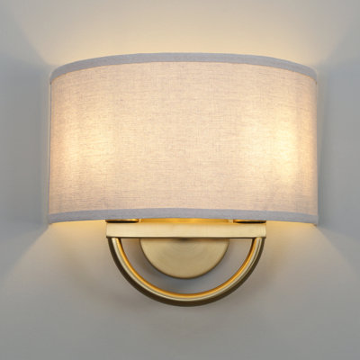 Linen fabric wall sconce