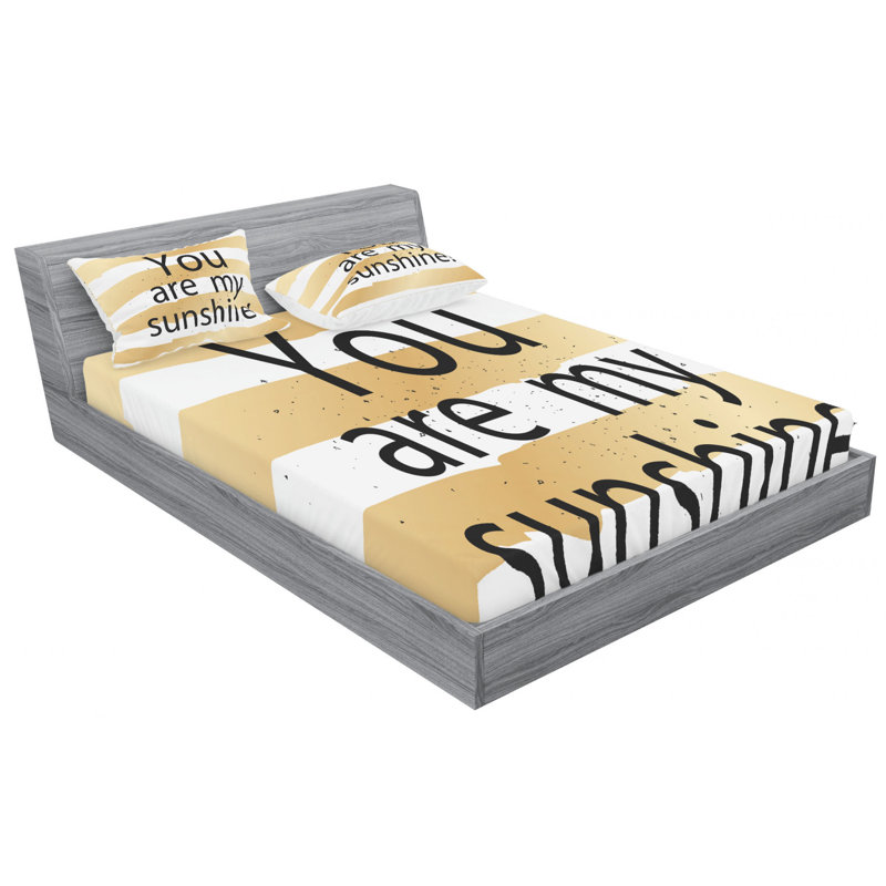 Microfiber Striped Sheet Set, Queen Sheet Set with Fitted Sheet